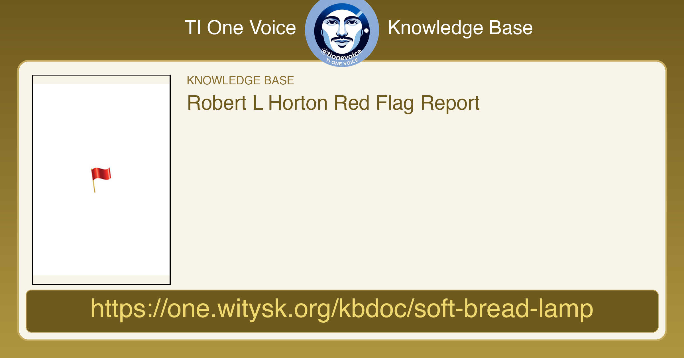 Robert L Horton Red Flag Report